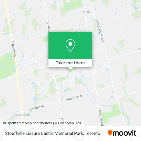 Stouffville Leisure Centre Memorial Park map