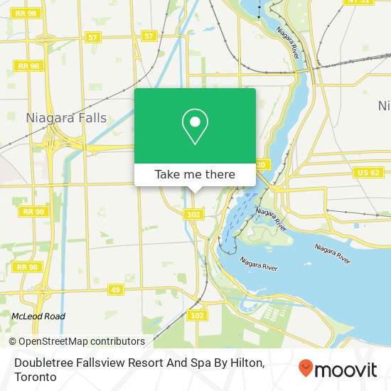 Doubletree Fallsview Resort And Spa By Hilton map