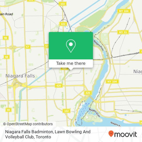 Niagara Falls Badminton, Lawn Bowling And Volleyball Club map