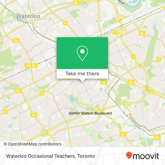 Waterloo Occasional Teachers map