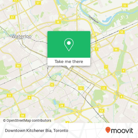 Downtown Kitchener Bia map