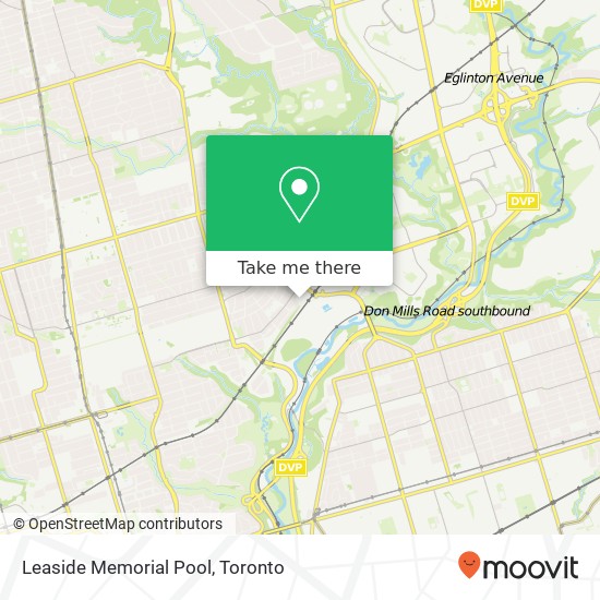 Leaside Memorial Pool map