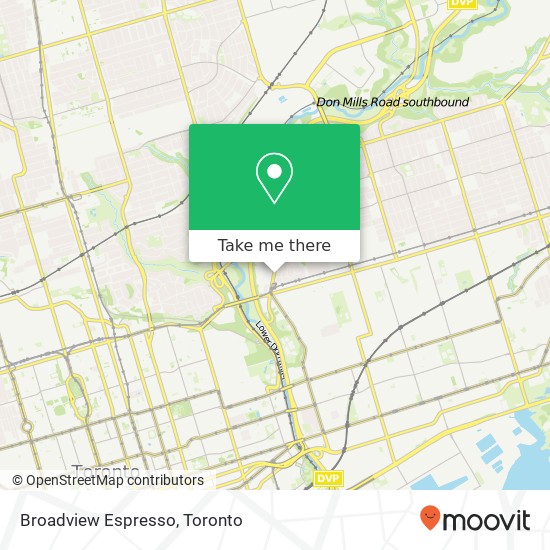 Broadview Espresso map