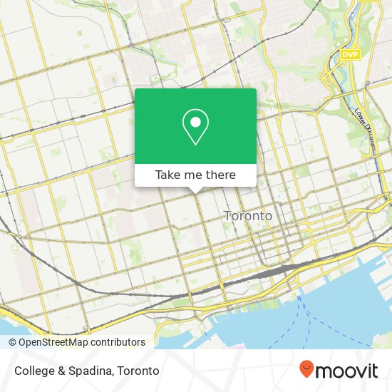 College & Spadina map