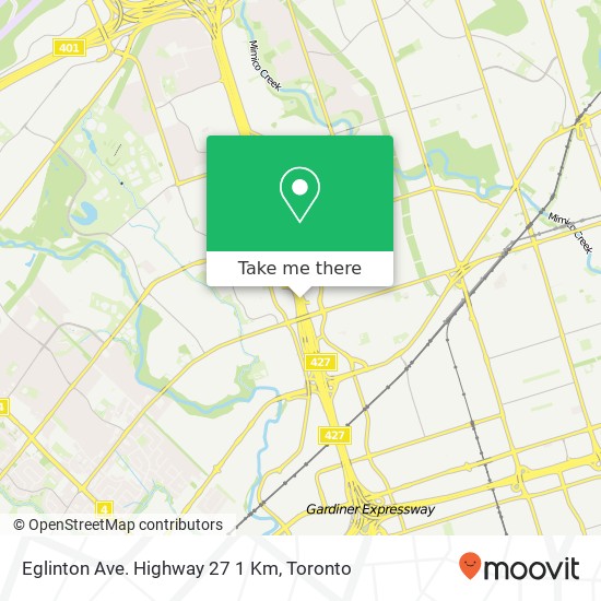 Eglinton Ave. Highway 27 1 Km map