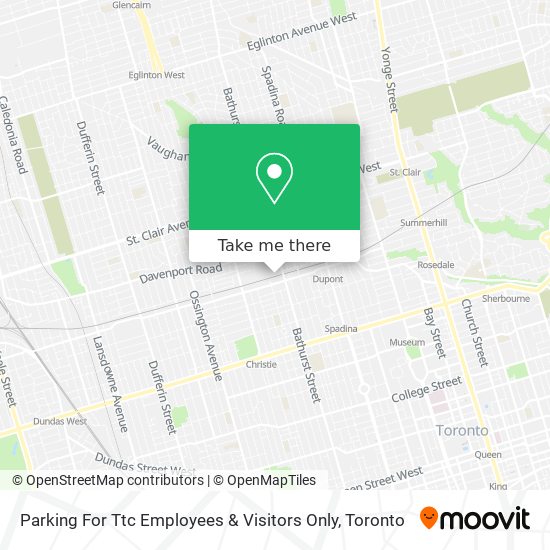 Parking For Ttc Employees & Visitors Only map