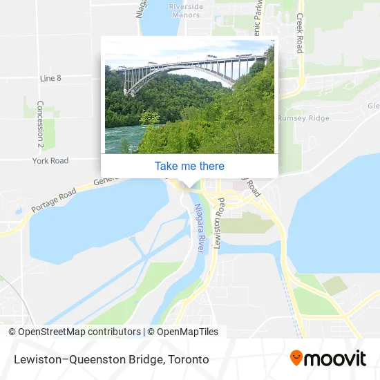 Lewiston–Queenston Bridge map
