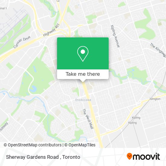 Sherway Gardens Road map