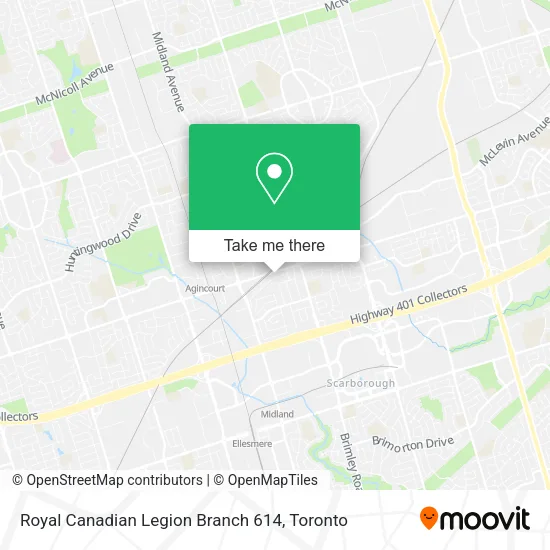 Royal Canadian Legion Branch 614 map