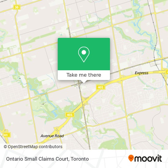 Ontario Small Claims Court map
