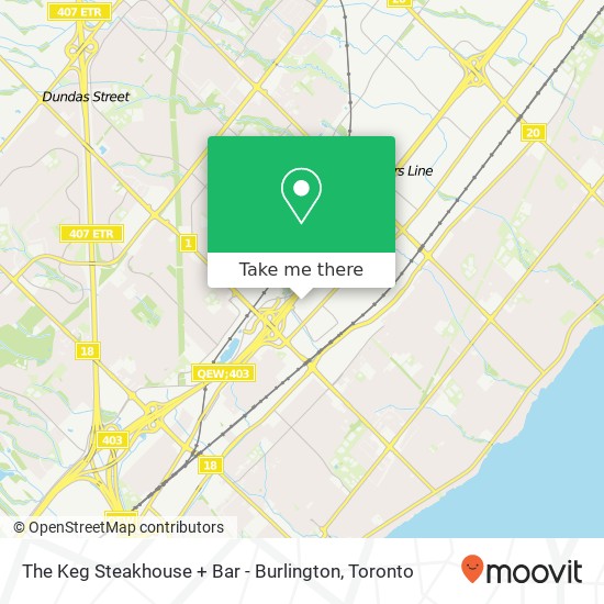 The Keg Steakhouse + Bar - Burlington map