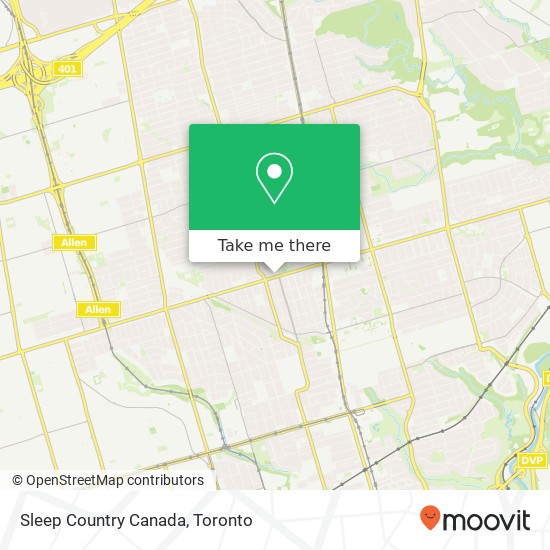 Sleep Country Canada map