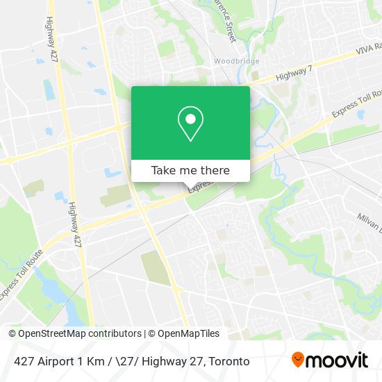 427 Airport 1 Km / \27/ Highway 27 map