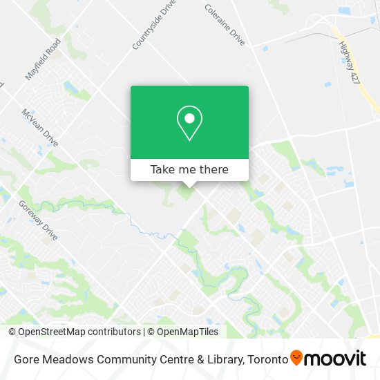 Gore Meadows Community Centre & Library map