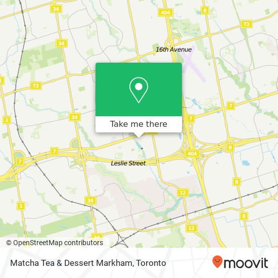 Matcha Tea & Dessert Markham map