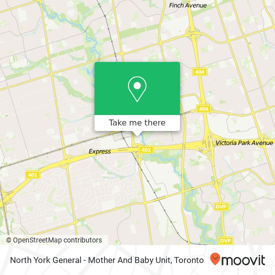 North York General - Mother And Baby Unit map