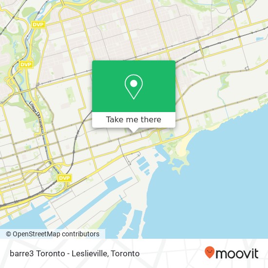 barre3 Toronto - Leslieville map