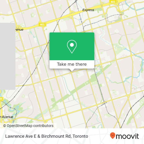 Lawrence Ave E & Birchmount Rd map