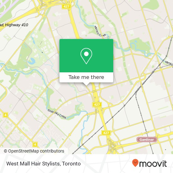 West Mall Hair Stylists map