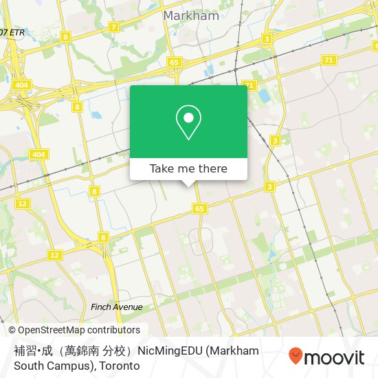 補習•成（萬錦南 分校）NicMingEDU (Markham South Campus) plan