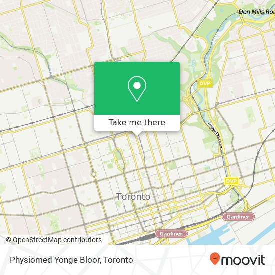 Physiomed Yonge Bloor map