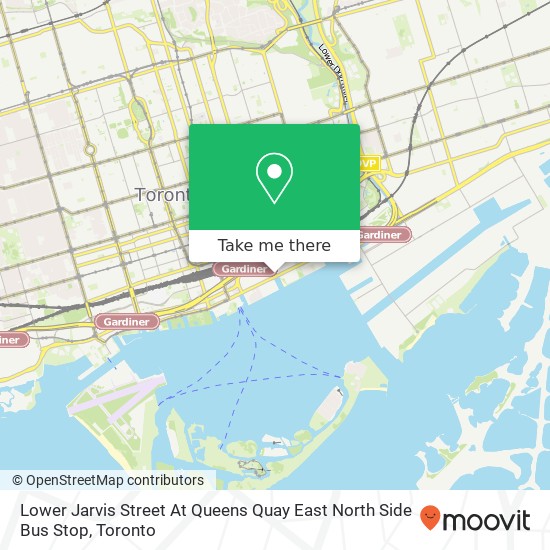 Lower Jarvis Street At Queens Quay East North Side Bus Stop map