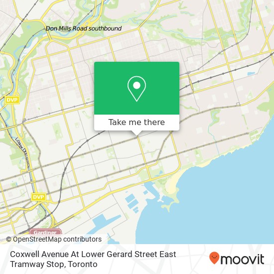 Coxwell Avenue At Lower Gerard Street East Tramway Stop map