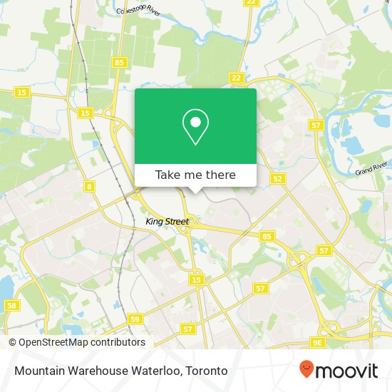Mountain Warehouse Waterloo map