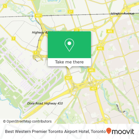 Best Western Premier Toronto Airport Hotel map