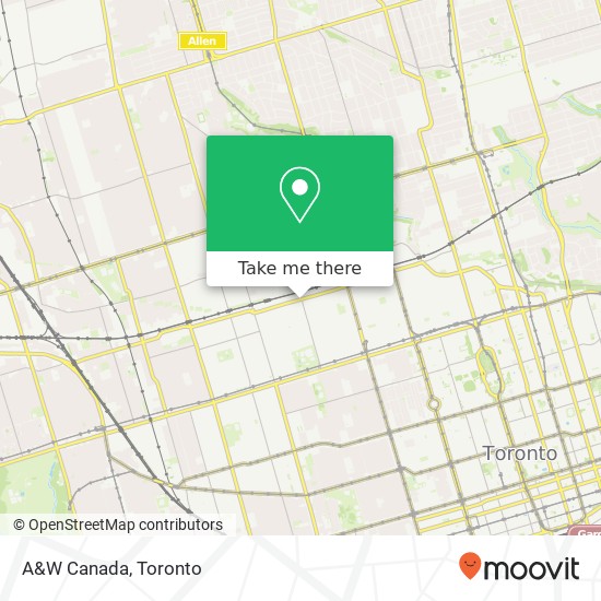 A&W Canada map