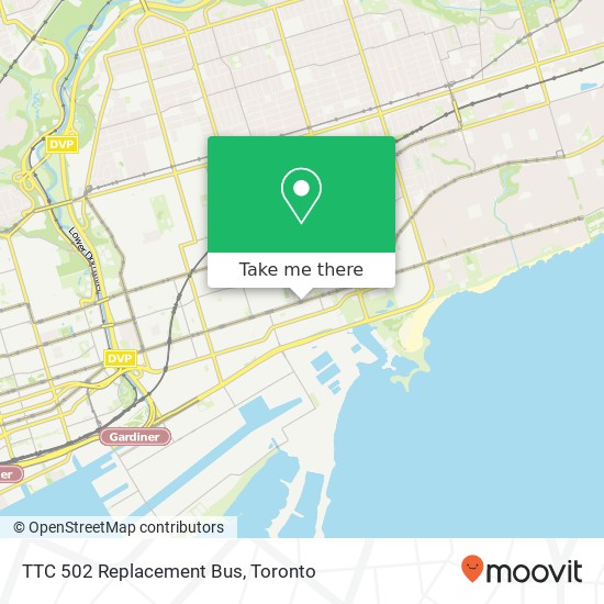 TTC 502 Replacement Bus map