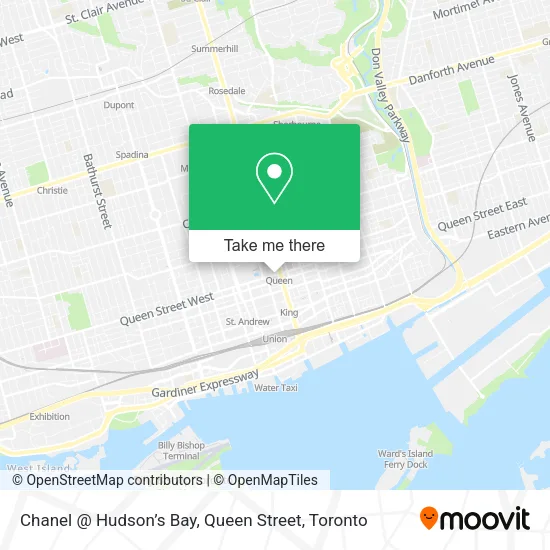 Chanel @ Hudson’s Bay, Queen Street map