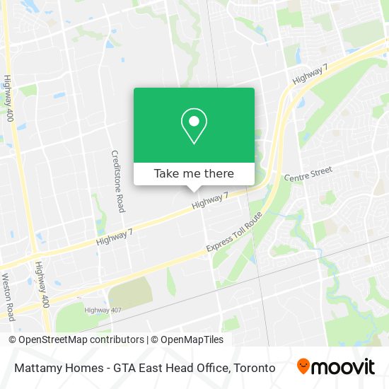 Mattamy Homes - GTA East Head Office map
