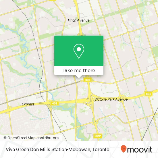 Viva Green Don Mills Station-McCowan map