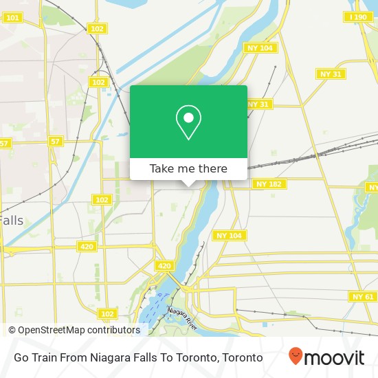 Go Train From Niagara Falls To Toronto map