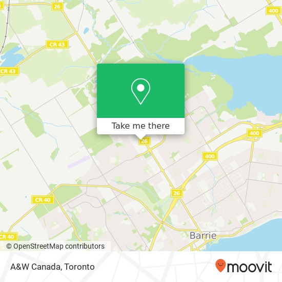 A&W Canada map