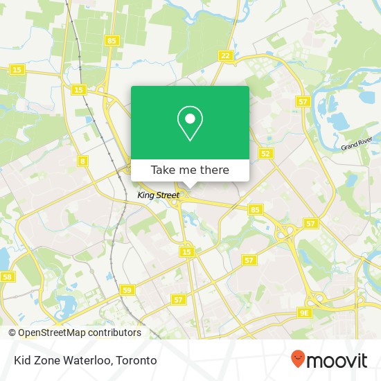 Kid Zone Waterloo map
