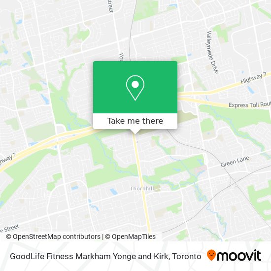 GoodLife Fitness Markham Yonge and Kirk map
