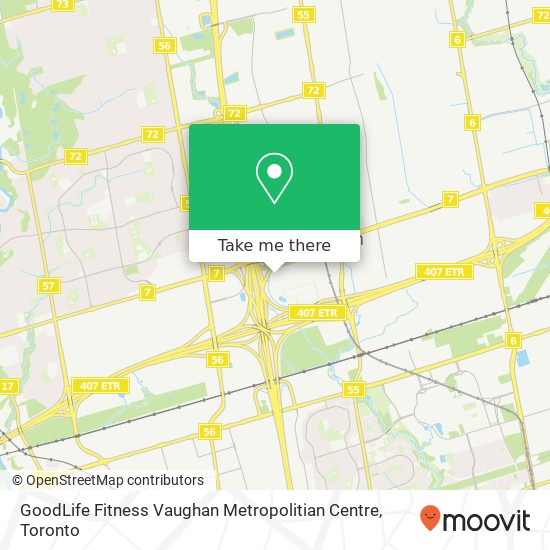 GoodLife Fitness Vaughan Metropolitian Centre map