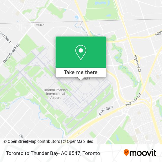 Toronto to Thunder Bay- AC 8547 map