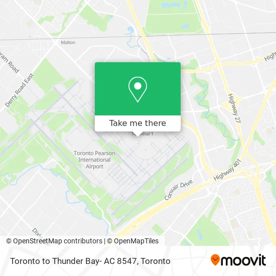 Toronto to Thunder Bay- AC 8547 map