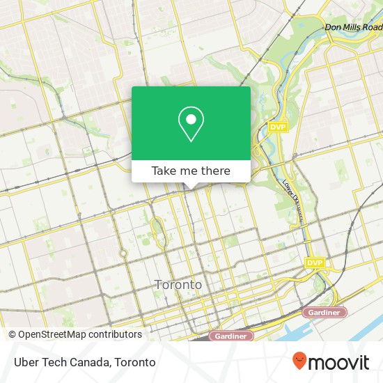 Uber Tech Canada map