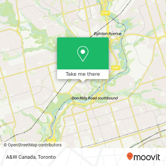 A&W Canada map