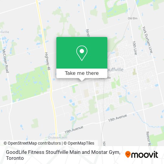 GoodLife Fitness Stouffville Main and Mostar Gym map