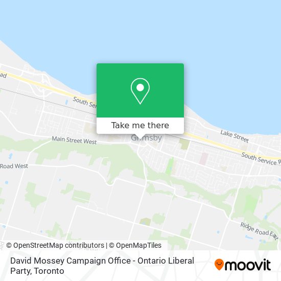 David Mossey Campaign Office - Ontario Liberal Party map