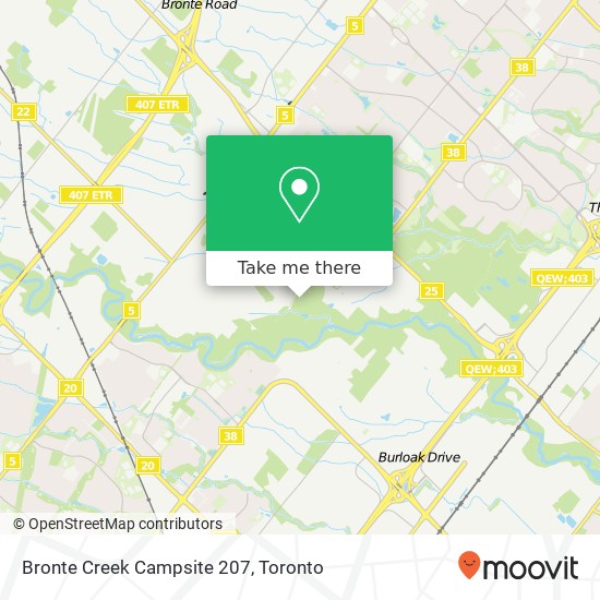 Bronte Creek Campsite 207 map