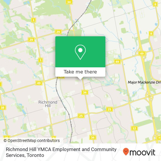 Richmond Hill YMCA Employment and Community Services map