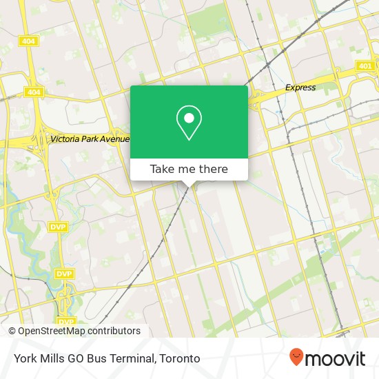 York Mills GO Bus Terminal map