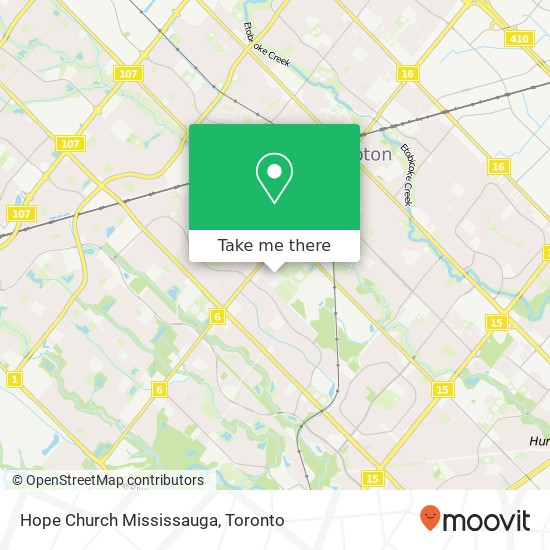 Hope Church Mississauga map