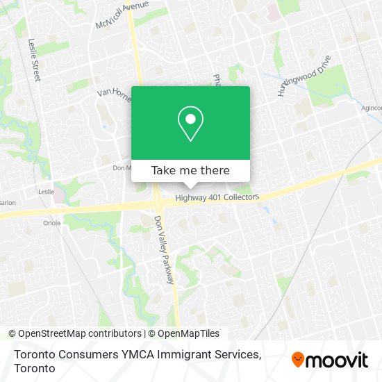Toronto Consumers YMCA Immigrant Services map